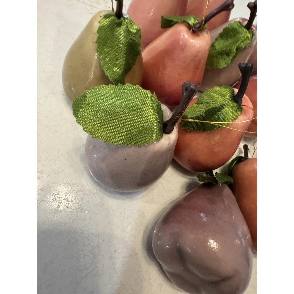 Vintage Pear Christmas Tree Ornaments Set‎ of 12 Holiday Fall Decoration